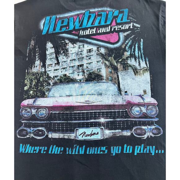 Mens NewBara Black Retro Graphic Oversized 100% Cotton Graphic T Shirt Size XL - Picture 2 of 8